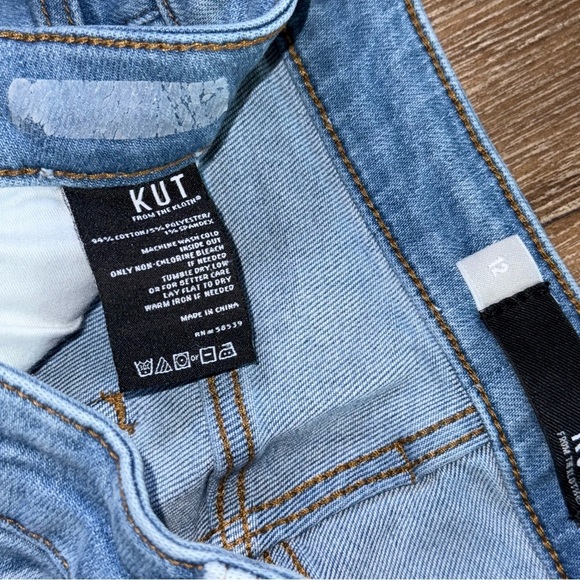 KUT Rachael Fab Ab Mom Jeans Ankle Crop Straight High Rise Raw Hem Button Fly - Picture 5 of 8
